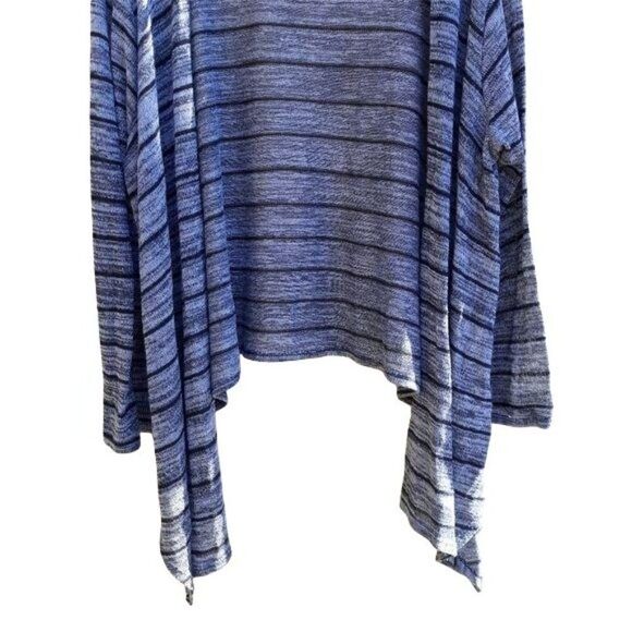 Forgotten Grace Open Waterfall Striped Lightweight Cardigan Gray Black Sz 2X - Picture 5 of 10